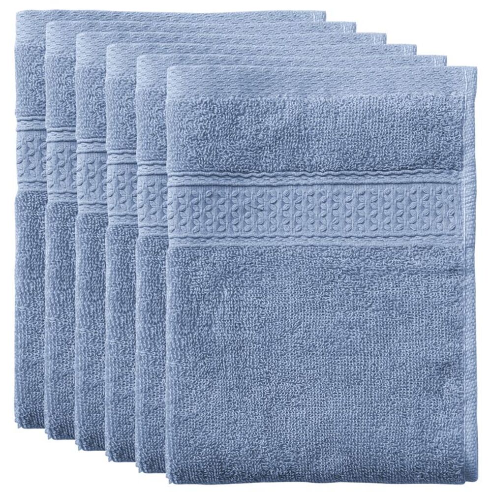 Cotton Thick and Absorbent Kitchen Towels 13 X13 Inches 6 Pack Blue Gray